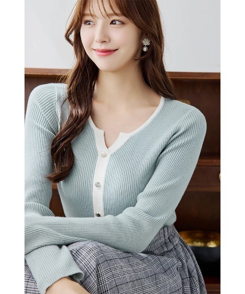 カーデ風リブニットプルオーバー（ニット/セーター）｜LUDIC PARK（ル