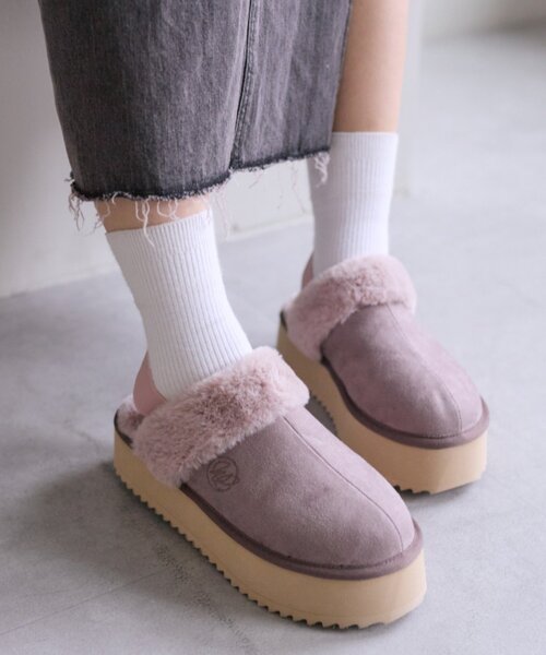 w closet（ダブルクローゼット）の「ファー厚底ブーツ（ブーツ・レディース・アイボリー/ベージュ/パープル・MEDIUM/LARGE）」の10枚目の写真