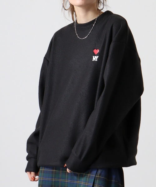 FUNALIVE（ファンアライブ）の「両面起毛オーバーサイズロゴ刺繍トレーナー（スウェット・メンズ・ダークブルー/スミクロ/ホワイト/ブラック系その他2/ブラック/ヘザーグレー/杢グレー/ホワイト系その他2/ブラック系その他3/グレイッシュブルー/ホワイト系その他3/ライトカーキ・M/L/LL）」の22枚目の写真