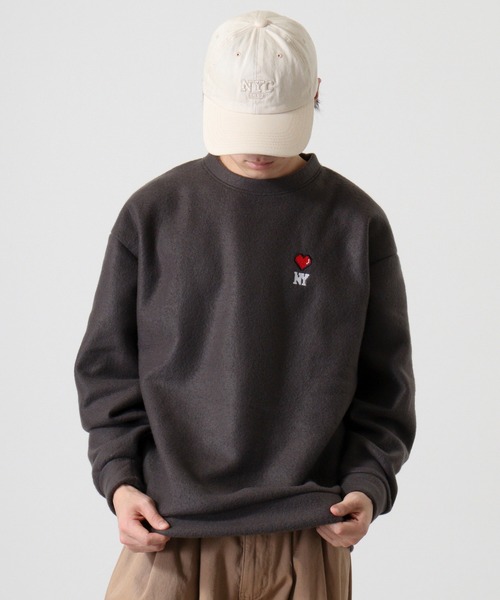 FUNALIVE（ファンアライブ）の「両面起毛オーバーサイズロゴ刺繍トレーナー（スウェット・メンズ・ダークブルー/スミクロ/ホワイト/ブラック系その他2/ブラック/ヘザーグレー/杢グレー/ホワイト系その他2/ブラック系その他3/グレイッシュブルー/ホワイト系その他3/ライトカーキ・M/L/LL）」の19枚目の写真