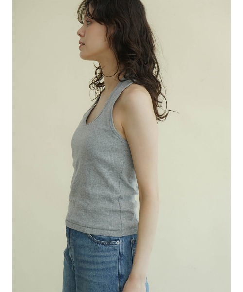 FIKA.(フィーカ)の「Prib Halter Tank(キャミソール・レディース・杢グレー/アイボリー・FREE)」の12枚目の写真