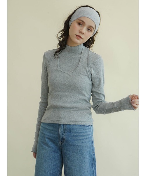 FIKA.(フィーカ)の「Prib Halter Tank(キャミソール・レディース・杢グレー/アイボリー・FREE)」の10枚目の写真