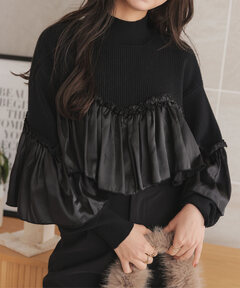 アメリヴィンテージ　BLACK TULLE RAFFLE CAMI TOP セール】BLACK TULLE RAFFLE CAMI TOP（その他トップス）｜Ameri
