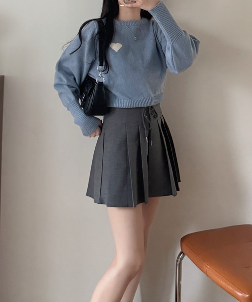 nemne store（ネンネストア）の「《Delfy》ロングリブハートニット（ニット/セーター・レディース・ブルー系/ブラウン/グレー系/アイボリー/ネイビー・SMALL/MEDIUM）」の5枚目の写真