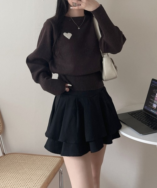 nemne store（ネンネストア）の「《Delfy》ロングリブハートニット（ニット/セーター・レディース・ブルー系/ブラウン/グレー系/アイボリー/ネイビー・SMALL/MEDIUM）」の10枚目の写真