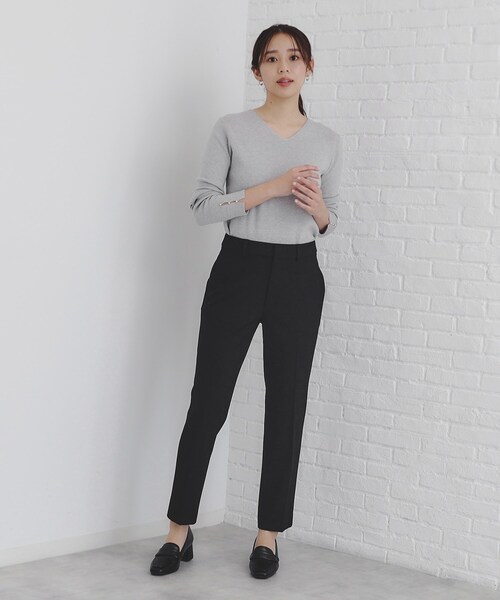 index(インデックス)の「◆《6color/S-LLsize》ラメ混Vネックニット【洗濯機洗い可】(ニット/セーター・レディース・グレー/ホワイト系9/ネイビー/サックスブルー/チャコール/ピンク系1・36/42/40/38)」の17枚目の写真