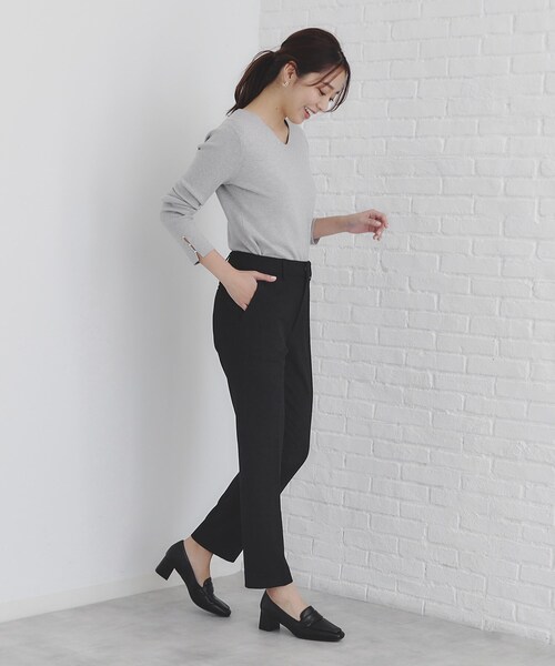 index(インデックス)の「◆《6color/S-LLsize》ラメ混Vネックニット【洗濯機洗い可】(ニット/セーター・レディース・グレー/ホワイト系9/ネイビー/サックスブルー/チャコール/ピンク系1・36/42/40/38)」の18枚目の写真