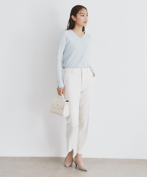 LV ラメロゴ付きホワイトニット nanamiさんコラボ ]前後2wayシャギーニットトップス（ニット/セーター