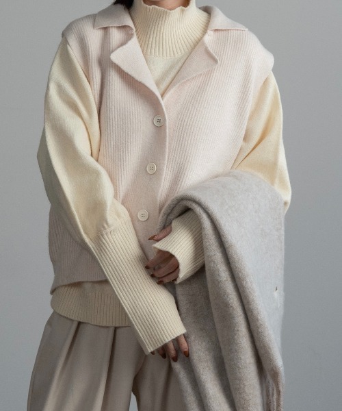 Amiur（エミレ）の「bulky volume fringe muffler / バルキーボリュームフリンジマフラー（マフラー・レディース・ピンク/ブルー/アイボリー/チェック・FREE）」の15枚目の写真