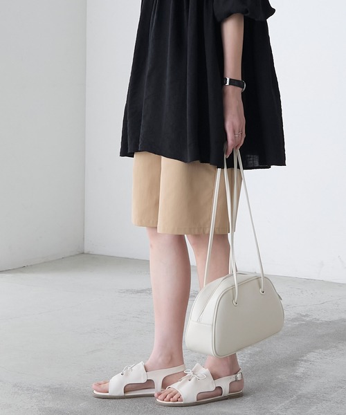 BONLECILL（ボンルシール）の「リボンドロストギャザーサンダル（サンダル・レディース・ブラック/アイボリー/キャメル・S/M/L）」の21枚目の写真