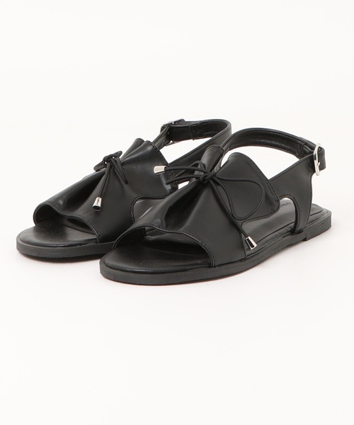 BONLECILL（ボンルシール）の「リボンドロストギャザーサンダル（サンダル・レディース・ブラック/アイボリー/キャメル・S/M/L）」の10枚目の写真