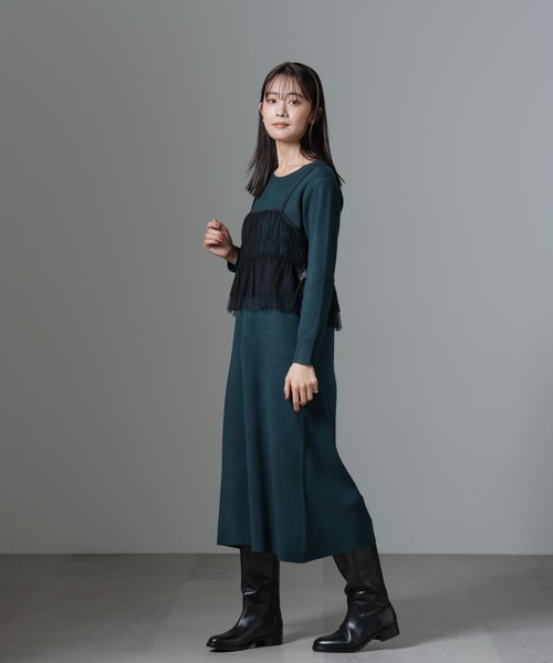 セール】チュールビスチェセットニットワンピース（ワンピース）｜NANO