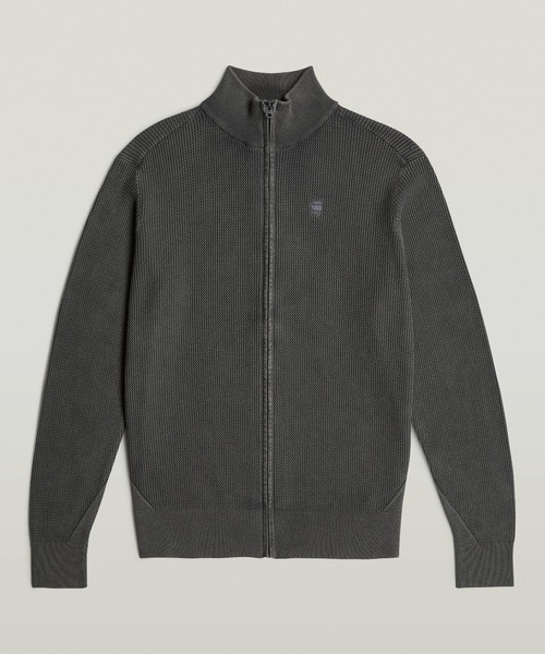 G-STAR（ジースター）の「SERRATED FULL ZIP KNIT/ワンポイントロゴフルジップコットンニットセーター（ニット/セーター・メンズ・ダークグレー/ベージュ系その他・LARGE/MEDIUM/SMALL）」の7枚目の写真