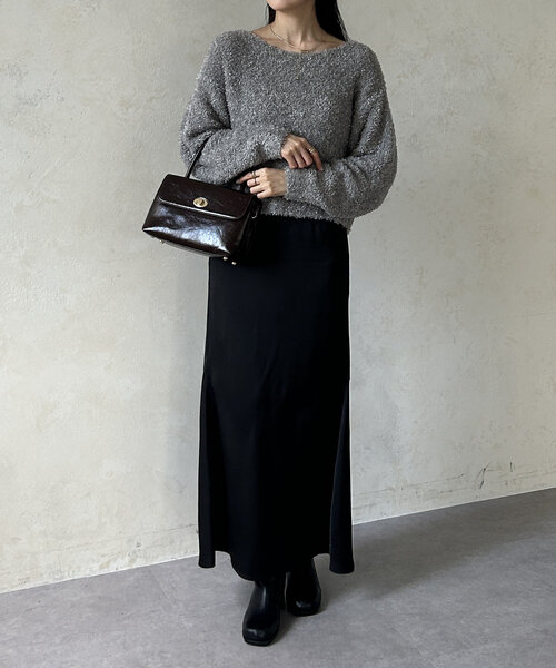 Thevon（ゼボン）の「リボンヤーンショートニット（ニット/セーター・レディース・ベージュ/ピンク/アイボリー/グレー・FREE）」の11枚目の写真