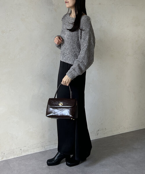 Thevon（ゼボン）の「リボンヤーンショートニット（ニット/セーター・レディース・ベージュ/ピンク/アイボリー/グレー・FREE）」の19枚目の写真