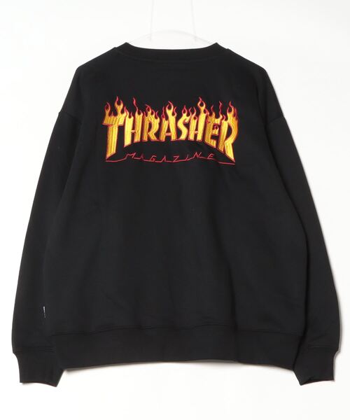 【at】〔THRASHER/スラッシャー〕アソートパターンロゴ プリント＆刺繍 クルーネックスウェット（スウェット）｜THRASHER（スラッシャー）