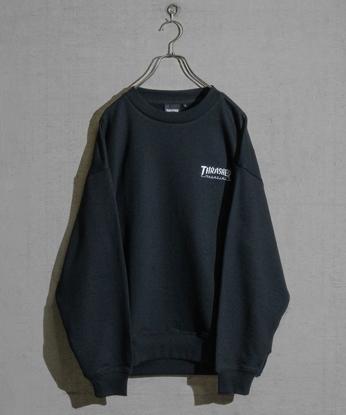 【at】〔THRASHER/スラッシャー〕アソートパターンロゴ プリント＆刺繍 クルーネックスウェット（スウェット）｜THRASHER（スラッシャー）