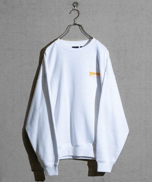 【at】〔THRASHER/スラッシャー〕アソートパターンロゴ プリント＆刺繍 クルーネックスウェット（スウェット）｜THRASHER（スラッシャー）