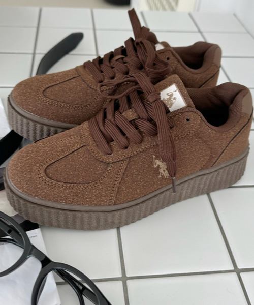 U.S. POLO ASSN.（ユーエスポロアッスン）の「U.S. POLO ASSN. ローカット 厚底 スニーカー（スニーカー・レディース・ホワイト/ベージュ系その他/ブラウン/ブラック/ホワイト×グレー/ピンク/ホワイト×グリーン/ブルー/ダークブラウン・22.5cm/23cm/23.5cm/24cm/24.5cm/25cm/25.5cm/26cm/26.5cm/27cm/23.0cm/23.5㎝/24.0cm）」の17枚目の写真