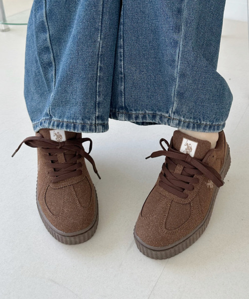 U.S. POLO ASSN.（ユーエスポロアッスン）の「U.S. POLO ASSN. ローカット 厚底 スニーカー（スニーカー・レディース・ホワイト/ベージュ系その他/ブラウン/ブラック/ホワイト×グレー/ピンク/ホワイト×グリーン/ブルー/ダークブラウン・22.5cm/23cm/23.5cm/24cm/24.5cm/25cm/25.5cm/26cm/26.5cm/27cm/23.0cm/23.5㎝/24.0cm）」の20枚目の写真