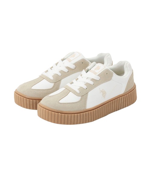 U.S. POLO ASSN.（ユーエスポロアッスン）の「U.S. POLO ASSN. ローカット 厚底 スニーカー（スニーカー・レディース・ホワイト/ベージュ系その他/ブラウン/ブラック/ホワイト×グレー/ピンク・22.5cm/23cm/23.5cm/24cm/24.5cm/25cm/25.5cm/26cm/26.5cm/27cm）」の20枚目の写真