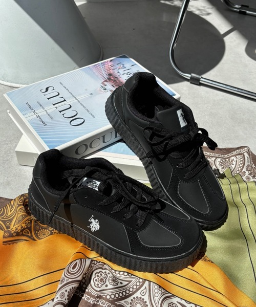 U.S. POLO ASSN.（ユーエスポロアッスン）の「U.S. POLO ASSN. ローカット 厚底 スニーカー（スニーカー・レディース・ホワイト/ベージュ系その他/ブラウン/ブラック/ホワイト×グレー/ピンク・22.5cm/23cm/23.5cm/24cm/24.5cm/25cm/25.5cm/26cm/26.5cm/27cm）」の17枚目の写真