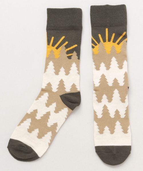 チャイハネ(チャイハネ)の「【チャイハネ】ネイチャーミドルソックス25~28cm(ソックス/靴下・メンズ・ブラック/カーキ/オリーブ/ネイビー/パープル/イエロー/レッド/ホワイト・FREE)」の3枚目の写真