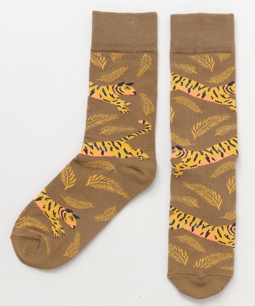 チャイハネ(チャイハネ)の「【チャイハネ】ネイチャーミドルソックス25~28cm(ソックス/靴下・メンズ・ブラック/カーキ/オリーブ/ネイビー/パープル/イエロー/レッド/ホワイト・FREE)」の4枚目の写真