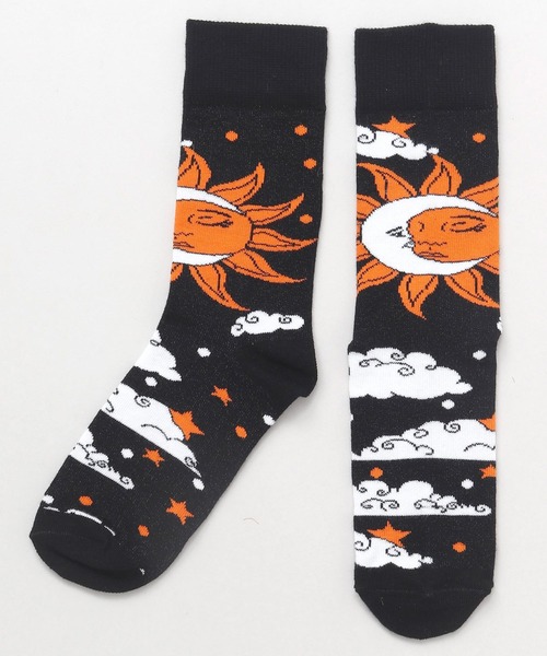 チャイハネ(チャイハネ)の「【チャイハネ】ネイチャーミドルソックス25~28cm(ソックス/靴下・メンズ・ブラック/カーキ/オリーブ/ネイビー/パープル/イエロー/レッド/ホワイト・FREE)」の2枚目の写真