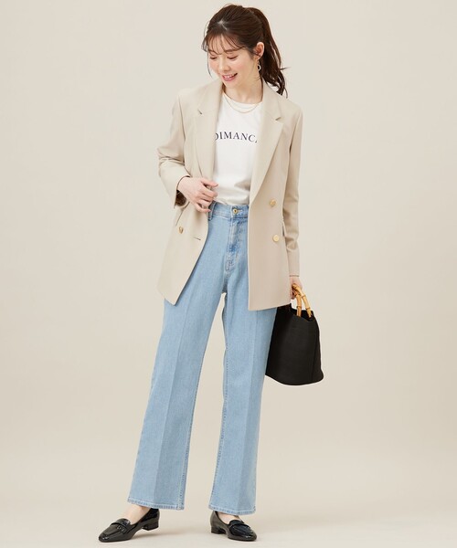 【洗える】2wayストレッチジョーゼットロゴ ロンT セール】【洗える】2wayストレッチジョーゼットロゴ ロンT（T
