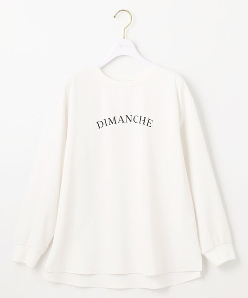 【洗える】2wayストレッチジョーゼットロゴ ロンT セール】【洗える】2wayストレッチジョーゼットロゴ ロンT（T