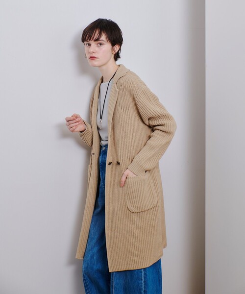 allureville アルアバイル ウールチェスターコート マスタード allureville（アルアバイル）の「トライアングルカラーコート