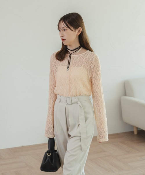 ARCHIVIO 長袖トップスインナー DRESS+ レースインナー インナーレース レース インナー 長袖