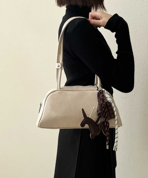NOLITA LABORATORY(ノリータラボラトリー)の「【 NOLITA / ノリータ 】 バッグチャーム付き ミニボストン(ショルダーバッグ・レディース・ブラック/ブラウン/アイボリー・FREE)」の10枚目の写真