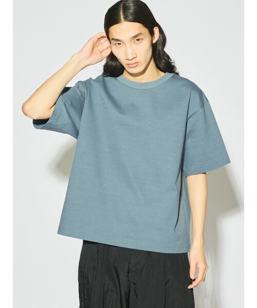 MIDIUMISOLID(ミディウミソリッド)の「MIDIUMISOLID Men’s ハーフスリーブベーシックプルオーバー(Tシャツ/カットソー・メンズ・オフホワイト/ライトグレー/ブラック・48)」の8枚目の写真