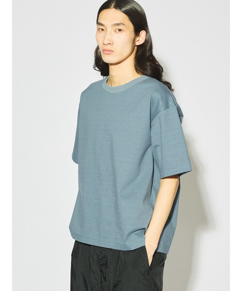 MIDIUMISOLID(ミディウミソリッド)の「MIDIUMISOLID Men’s ハーフスリーブベーシックプルオーバー(Tシャツ/カットソー・メンズ・オフホワイト/ライトグレー/ブラック・48)」の9枚目の写真