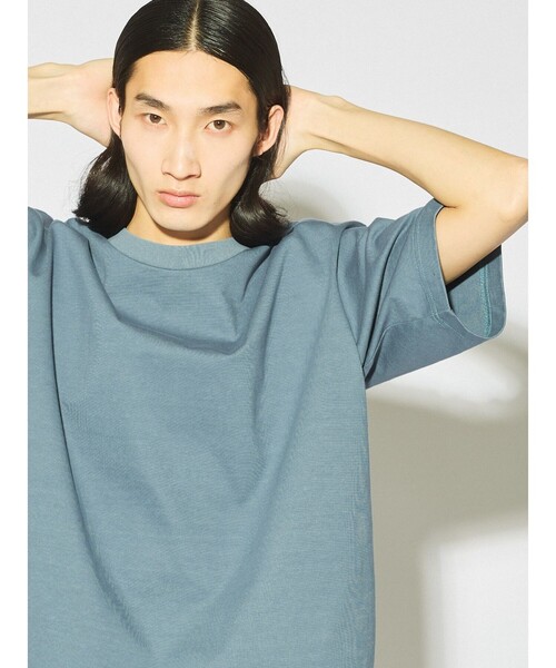 MIDIUMISOLID(ミディウミソリッド)の「MIDIUMISOLID Men’s ハーフスリーブベーシックプルオーバー(Tシャツ/カットソー・メンズ・オフホワイト/ライトグレー/ブラック・48)」の11枚目の写真