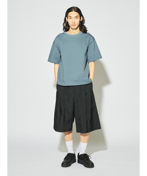 MIDIUMISOLID(ミディウミソリッド)の「MIDIUMISOLID Men’s ハーフスリーブベーシックプルオーバー(Tシャツ/カットソー・メンズ・オフホワイト/ライトグレー/ブラック・48)」の12枚目の写真