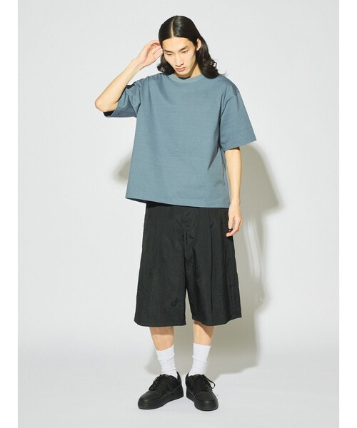 MIDIUMISOLID(ミディウミソリッド)の「MIDIUMISOLID Men’s ハーフスリーブベーシックプルオーバー(Tシャツ/カットソー・メンズ・オフホワイト/ライトグレー/ブラック・48)」の13枚目の写真