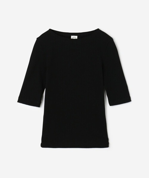 ORCIVAL(オーシバル)の「ORCIVAL | リブ ボートネック5分袖カットソー WOMEN(Tシャツ/カットソー・レディース・ブラック/グレー/ライトグレー・1)」の2枚目の写真