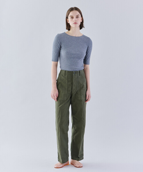 ORCIVAL(オーシバル)の「ORCIVAL | リブ ボートネック5分袖カットソー WOMEN(Tシャツ/カットソー・レディース・ブラック/グレー/ライトグレー・1)」の6枚目の写真
