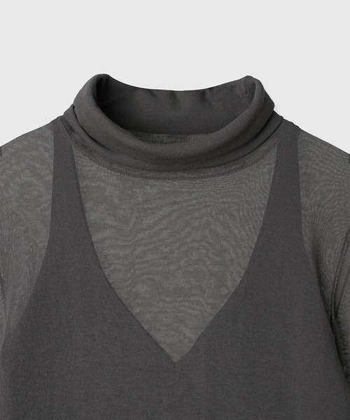 セール】シアータートルレイヤードニットトップス（ニット/セーター