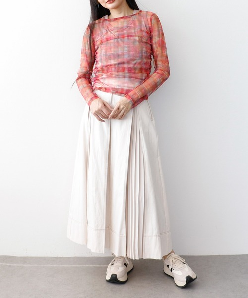 Three Four Time（ｽﾘｰﾌｫｰﾀｲﾑ）の「チェックチュールシャーリングプルオーバー（Tシャツ/カットソー・レディース・グリーン系その他/ブルー系その他/ピンク系その他・FREE）」の12枚目の写真