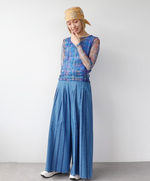 Three Four Time（ｽﾘｰﾌｫｰﾀｲﾑ）の「チェックチュールシャーリングプルオーバー（Tシャツ/カットソー・レディース・グリーン系その他/ブルー系その他/ピンク系その他・FREE）」の13枚目の写真