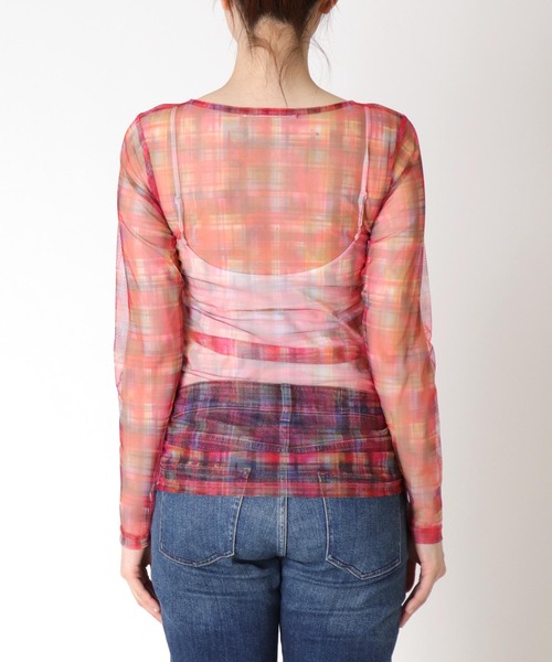 Three Four Time（ｽﾘｰﾌｫｰﾀｲﾑ）の「チェックチュールシャーリングプルオーバー（Tシャツ/カットソー・レディース・グリーン系その他/ブルー系その他/ピンク系その他・FREE）」の21枚目の写真