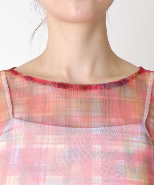 Three Four Time（ｽﾘｰﾌｫｰﾀｲﾑ）の「チェックチュールシャーリングプルオーバー（Tシャツ/カットソー・レディース・グリーン系その他/ブルー系その他/ピンク系その他・FREE）」の9枚目の写真