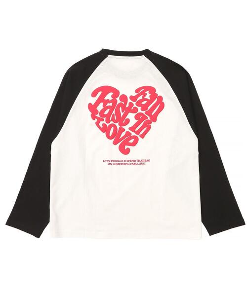 セール】WEGO/【25年春夏新作】ラグランハートグラフィックロンT