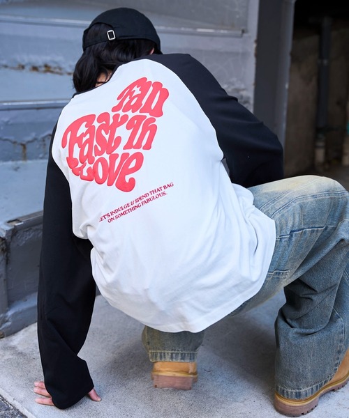 セール】WEGO/【25年春夏新作】ラグランハートグラフィックロンT