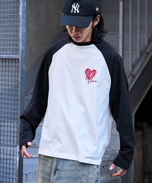 セール】WEGO/【25年春夏新作】ラグランハートグラフィックロンT