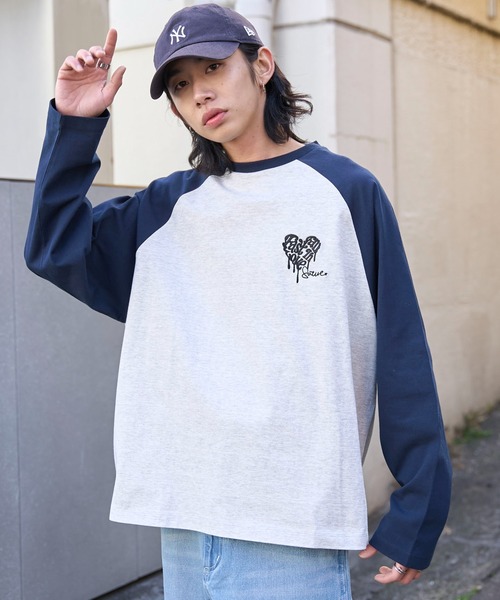 WEGO BOYNEXTDOOR ラグラングラフィックロングTシャツ 靴紐 BOYNEXTDOOR WEGO ボネクド ラグラングラフィックロングTシャツ